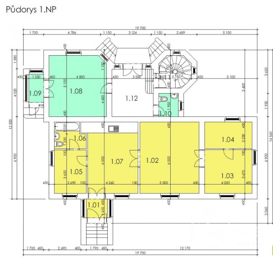 1:NP půdorys vila Horní Bříza